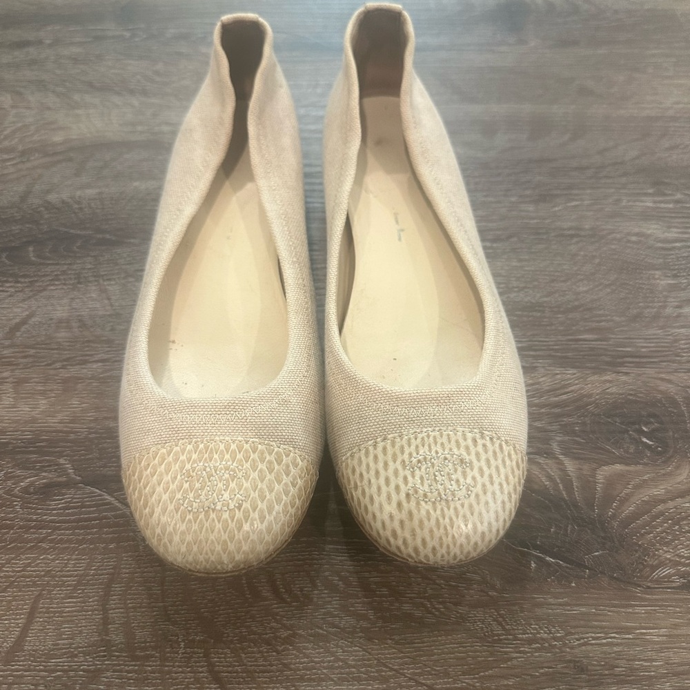 Chanel snakeskin flats